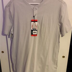 GAP Men's Light Gray Short Sleeve Henley